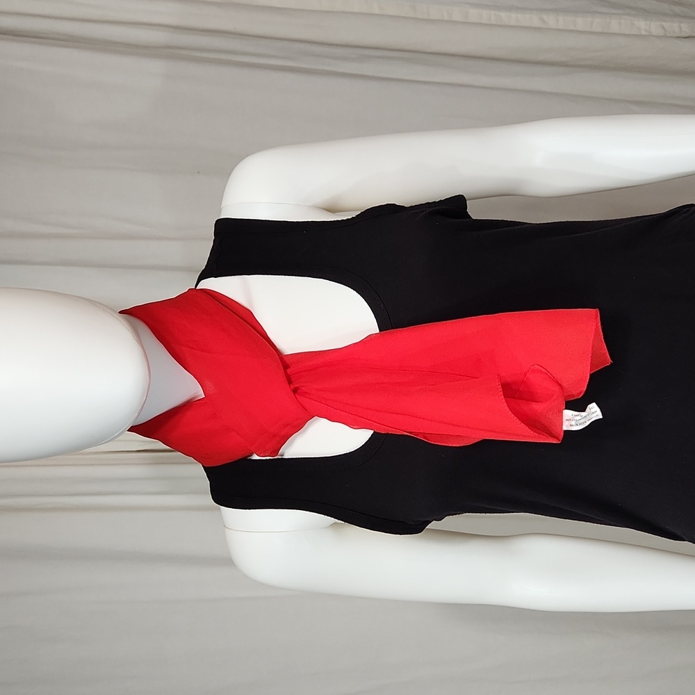Red Sheer 100% Polyester Made in Italy Scarve